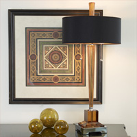 Amber Candlestick Lamp