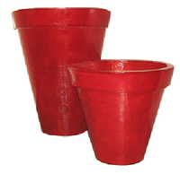 Red Resin Planters